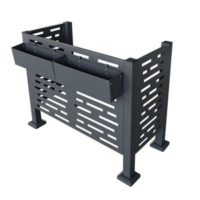 SEVOBAL Garden Fences and Gates Metal Privacy Fence Cover, Suitable for Conceal Air Conditioning Unites for Outdoor Units, Black, 46.25"*22.25"*35.25"