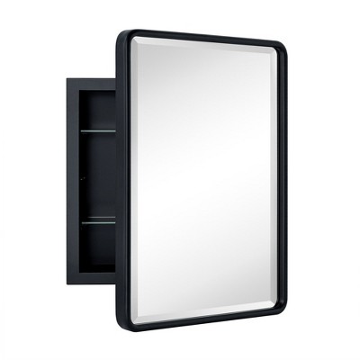 TEHOME Farmhouse Recessed Metal Rectangular Bathroom Medicine Cabinets with Mirror