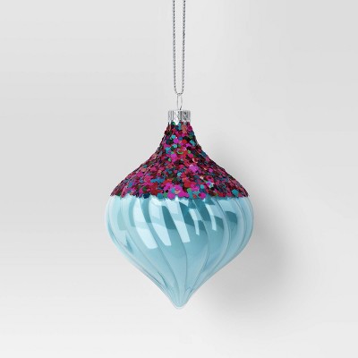 Christmas Swirl Onion Blue Ornament - Wondershop™
