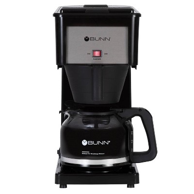 BUNN Velocity Brew 10 Cup Coffee Brewer - Black GR-B: Stainless Steel, Dishwasher-Safe, Glass Carafe, 900W, Freestanding