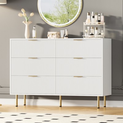 6 Drawer Dresser for Bedroom, Large Dresser Chest of Drawers, Tall Dresser Closet Organizer, Modern Chests of Drawers