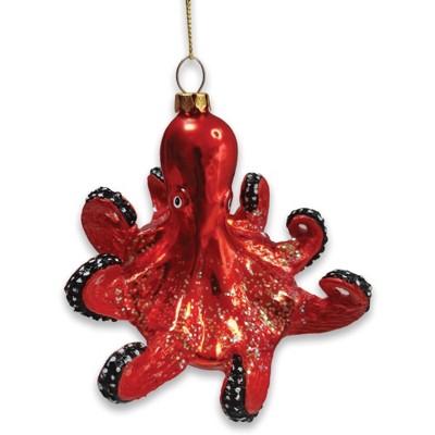 Pacific Octopus Blown Glass Christmas Ornament, Sea Animal Creature| OrnamentallyYou