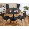 Dolonm 47.2" Round Tulip MDF Table - Brown Modern Dining Desk & Coffee Table w/Metal Legs, Easy Assembly - 3 of 4