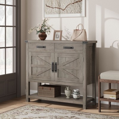 Console with 2 doors,2 drawers and 2 storage cabinets,used for kitchen,hallway,dining room,and living room