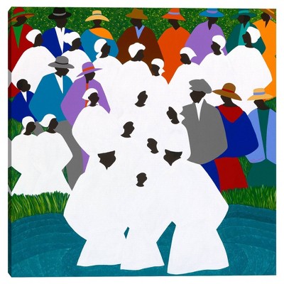 Masterpiece Art Gallery 35"x35" Wade In Da Wata by Synthia Saint James Canvas Art Print: Modern Unframed Vertical Wall Canvas