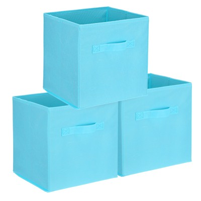Unique Bargains Fabric Storage Bins 3 Pcs