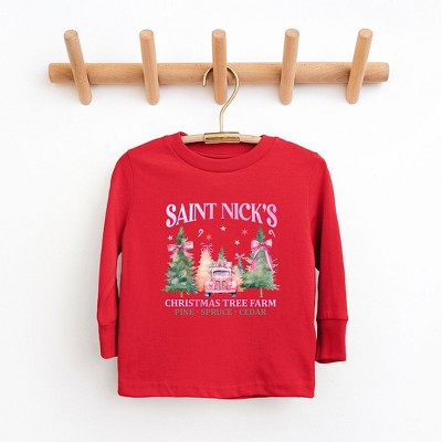 The Juniper Shop Coquette St. Nick's Tree Farm Toddler Long Sleeve Tee