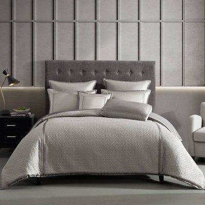 Riverbrook Home 8pc King Kendall Comforter Bedding Set Gray: Polyester Woven, Includes Euro Shams