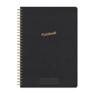 Lined Journal Twin Wire Textured Black - DesignWorks Ink: Ruled Paper, Perforated Pages, Soft Cover, 192 Pages, Teen & Adult
