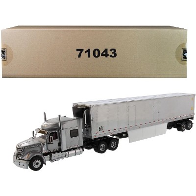 International LoneStar Sleeper Cab Silver w/ 53' Reefer Refrigerated Chrome Plated Van Trailer 1/50 by Diecast Masters