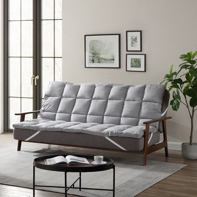 CirclesHome Futon Mattress Topper with Anti-Slip Anchor - Plush Down Alternative Filling - (54 X 75)