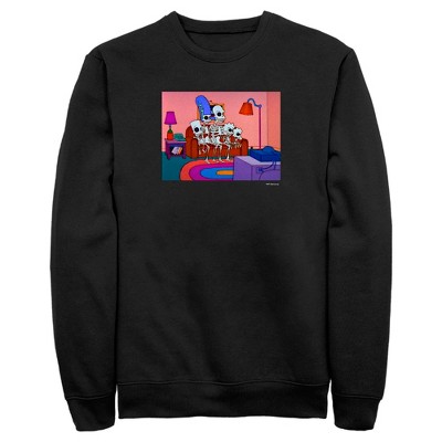 Men's The Simpsons Skeleton Family Inside House Sweatshirt
