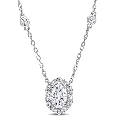 EVERLY JEWELRY | Sterling Silver 1 1/2 CT DEW Created Moissanite  Necklace With Chain