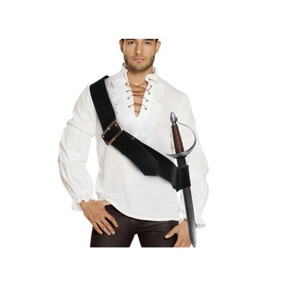 HMS Leatherlike Cross Strap Sword Holder Adult Costume Accessory | Adjustable