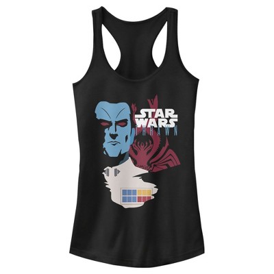 Juniors Womens Star Wars Grand Admiral Thrawn Vintage Racerback Tank Top