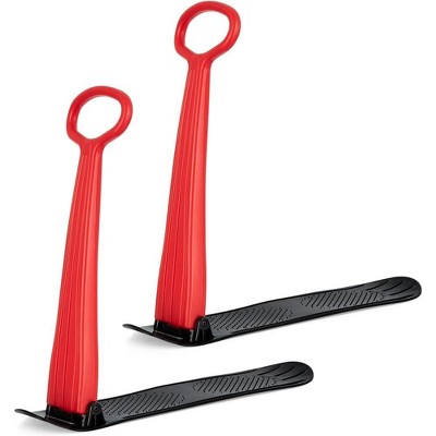 Slippery Racer Kids Lightweight Compact Foldable Downhill Outdoor Winter Ski Scooter Snow Sled for Children 4 Years and Up (2 Pack)