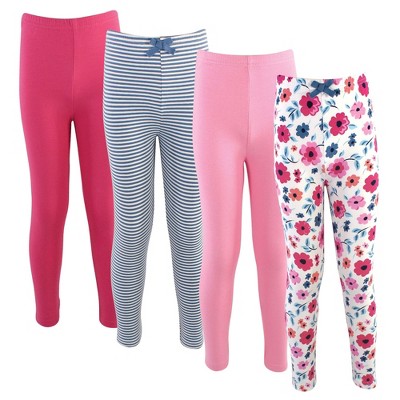 Touched by Nature Baby, Toddler, Big Kids and Youth Girl Organic Cotton Leggings 4pk, Garden Floral