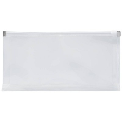 JAM Paper 5'' x 10'' 12pk Plastic Envelopes with Zip Closure - Clear: Letter Paper Sized Binder Filing Accessory