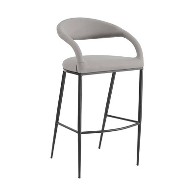 Armen Living 26" Ramona Iron and Faux Leather Counter Height Barstool