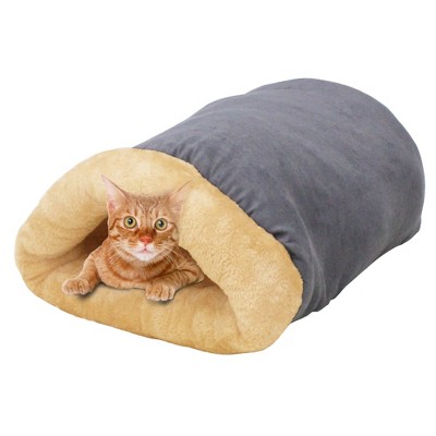 GOOPAWS 4 in 1 Self Warming Burrow Cat Bed Sleeping Cave