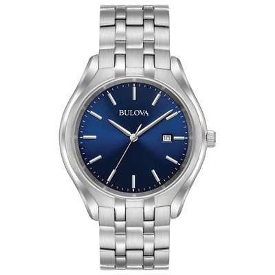 Bulova Men's Classic 3-Hand Date Quartz Watch, Stainless Steel 44mm