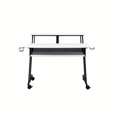 HomeRoots 47" White and Black Computer Desk