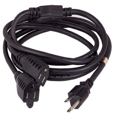 SANOXY 6ft Power Cord Splitter Cable 16 AWG (2 NEMA 5-15R to 1 NEMA 5-15P)