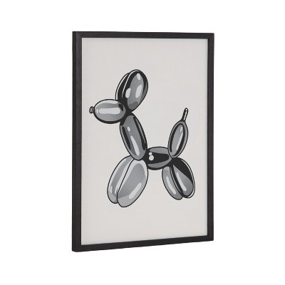 Kate & Laurel All Things Decor 12"x16" Gallery Black Bubble Balloon Dog Animal Print by The Creative Bunch Studio Black