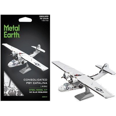 Model Kit Consolidated PBY Catalina Amphibious Aircraft "Miss Pick Up" United States Army Air Forces Steel Model by Metal Earth