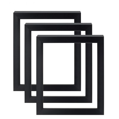 Creative Mark Gotham Deep Gallery Frames - 3 Pack of Professional Gallery Frames for Canvas, Paintings, Presentation & More! - [Black - 5x5"]