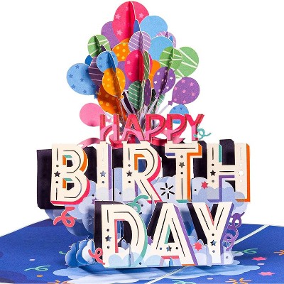 Paper Love Happy Birthday Balloons Pop Up Card