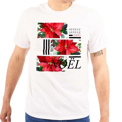 Noel Poinsettia Christmas Flower Graphic T Shirt Men or Women Brisco Brands