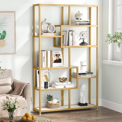 Tribesigns Etagere Bookcase, 8-Open Shelf Freestanding Bookshelf for Home Office