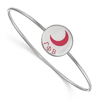 Black Bow Jewelry Sterling Silver Gamma Phi Beta Greek Life Bangle Bracelet 7 Inch
