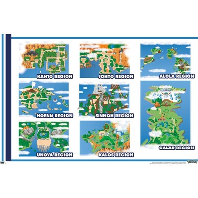 Trends International Pokémon - Map Grid Framed Wall Poster Prints