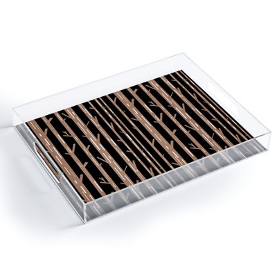 Lisa Argyropoulos Modern Trees Black Acrylic Tray - Deny Designs