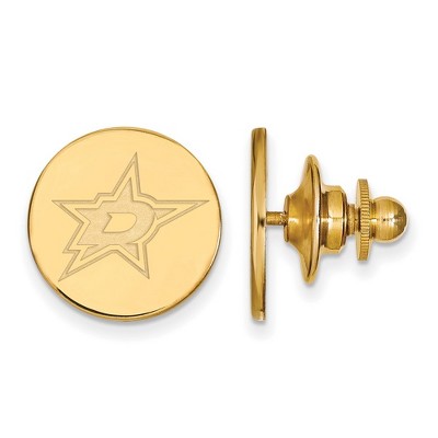 Black Bow Jewelry 14k Yellow Gold Plated Sterling Silver Dallas Stars NHL Pin