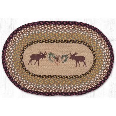 Earth Rugs Moose Pinecone Oval Patch Tread Rug – 20"x30" Rustic Cabin Accent