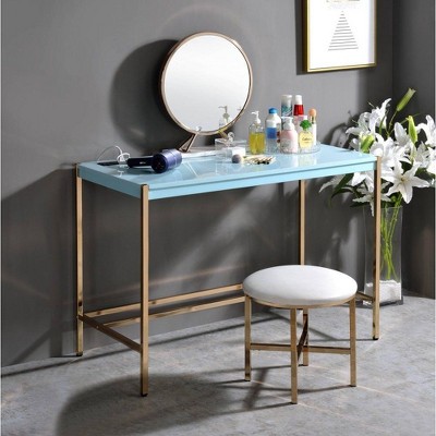 NicBex Gold Finish Writing Desk ,Computer Desk for Home,Office,Workshop
