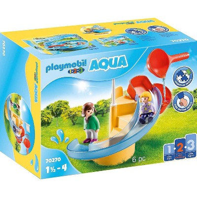 PLAYMOBIL 1.2.3 Aqua Water Slide, 6 Pieces, Ages 18 Months and Up
