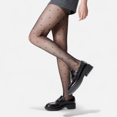 Anna-Kaci Women's Sheer Heart Pattern Tights with Delicate Allover Embroidery fir Causal Looks