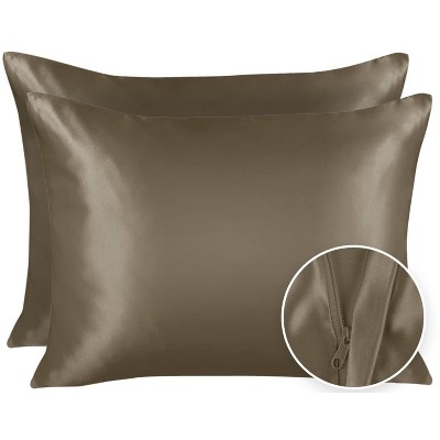 ShopBedding Satin Pillowcase with Zipper, for Hair and Skin Care, Feels Soft and Cool Like a Silk Pillowcase, Satin Pillow Cases 2 Pack - Blissford