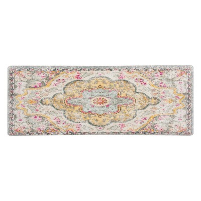 World Rug Gallery Distressed Bohemian Vintage Anti Fatigue Kitchen, Laundry Room, Comfort Indoor Mat, Door Mat