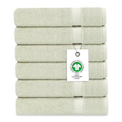 Delara 100% Organic Cotton Soft, Quick Dry & Ultra-Absorbent Wash Cloth (Pack of 6)