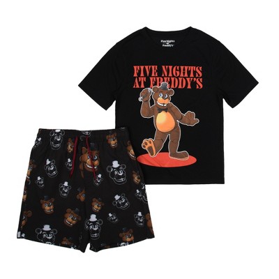 Five Nights At Freddy's Freddy Fazbear Boy's Short Sleeve Performance Swim Tee & Shorts Combo Set