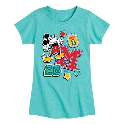 Girls' - Disney - Mickey Mouse Fitted Short Sleeve Graphic T-Shirt