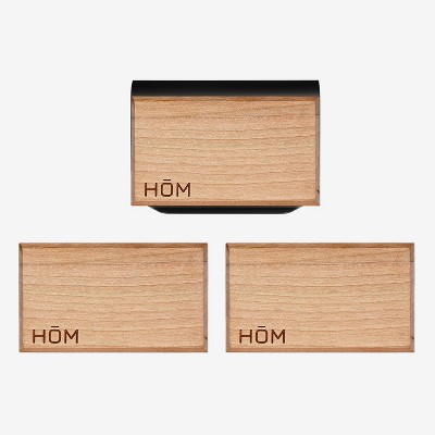 HOM Wood Car Air Freshener - Car Air Freshener for Car Sun Visor - Cabin Odor Eliminator Made from Cherrywood & Natural Essential Oils (3-pack)