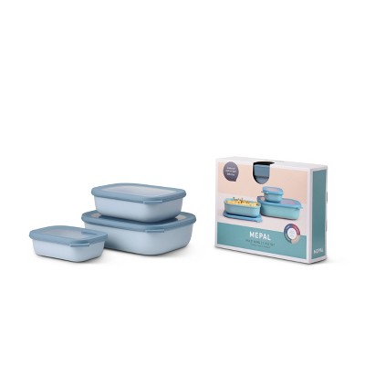 MEPAL 6pc Cirqula Rectangular Shallow Food Storage Set
