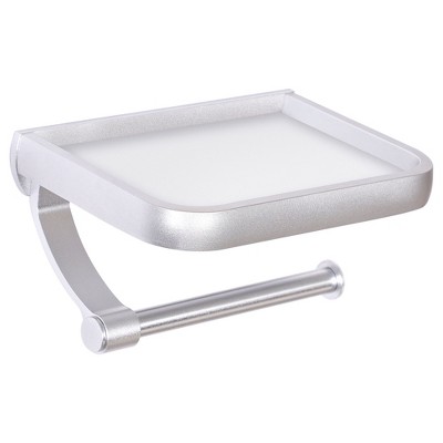 Unique Bargains Phone Shelf Aluminum Alloy Matte Toilet Paper Holder