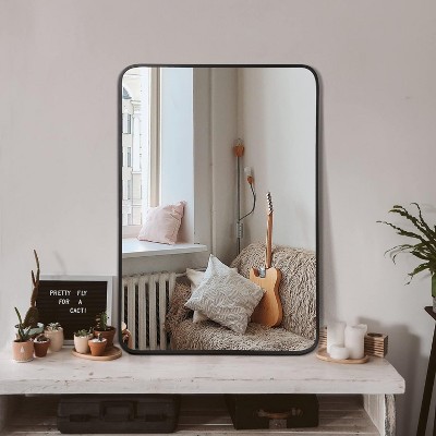 NicBex Metal Framed Mirrors, 24x32 Inch Wall Mirror Farmhouse Wall Mounted Rectangle Mirror for Bathrrom Bedroom Decor